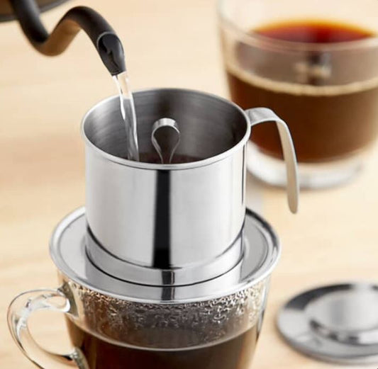 Coffee combo - Full Package 6 oz grind coffee, Phin Filter and Transparent Coffee Mug